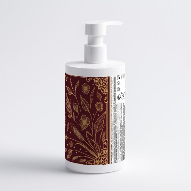 Sensitive scalp shampoo AUREQ with natural botanical styling elements